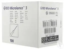 Aiguille Hypodermique 22G 0,7mm x 40mm / BD Microlance - Boîte de 100 NOIR