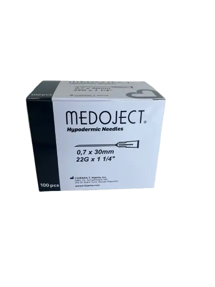 Aiguille Hypodermique 22G - 0.7X30mm / MEDOJECT - Boîte de 100 