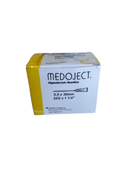 Aiguille Hypodermique 20G - 0,9x30mm /  Medoject - Boîte de 100