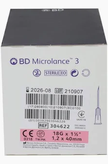 Aiguilles Hypodermiques 18G x 1 1/2 - 40 x 1,25mm / BD Microlance- Boîte de 100 ROSE