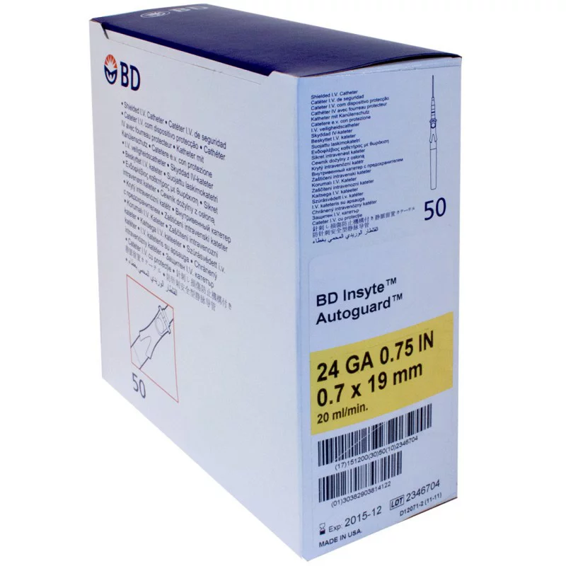 Cathéter BD Insyte + Ailettes 24G / x50