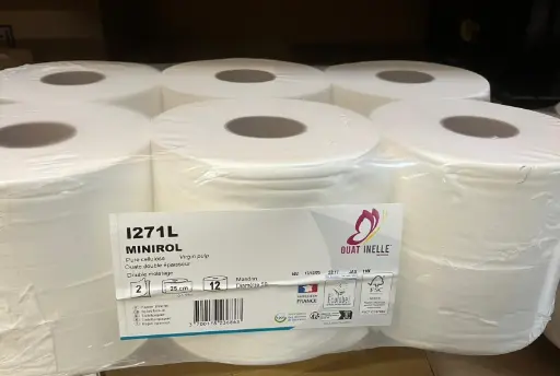 [22126F] Bobine Papier hygiénique MINIROL 200m - Pack de 12x180m