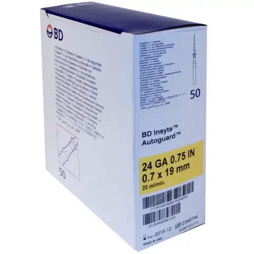 Cathéter BD Insyte + Ailettes 24G / x50